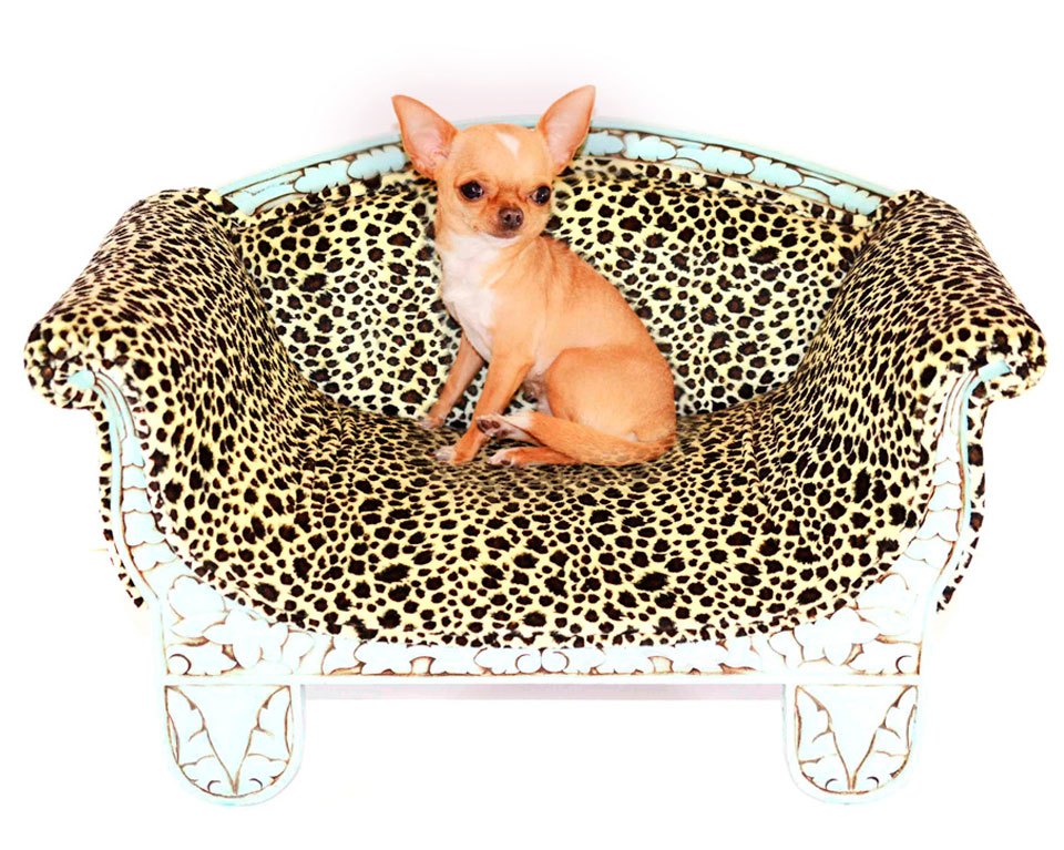 Letto per cani, divanetto leopardato